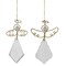 Set of 2 Clear Plastic Angels with Golden Wings Christmas Ornaments 3 Inches